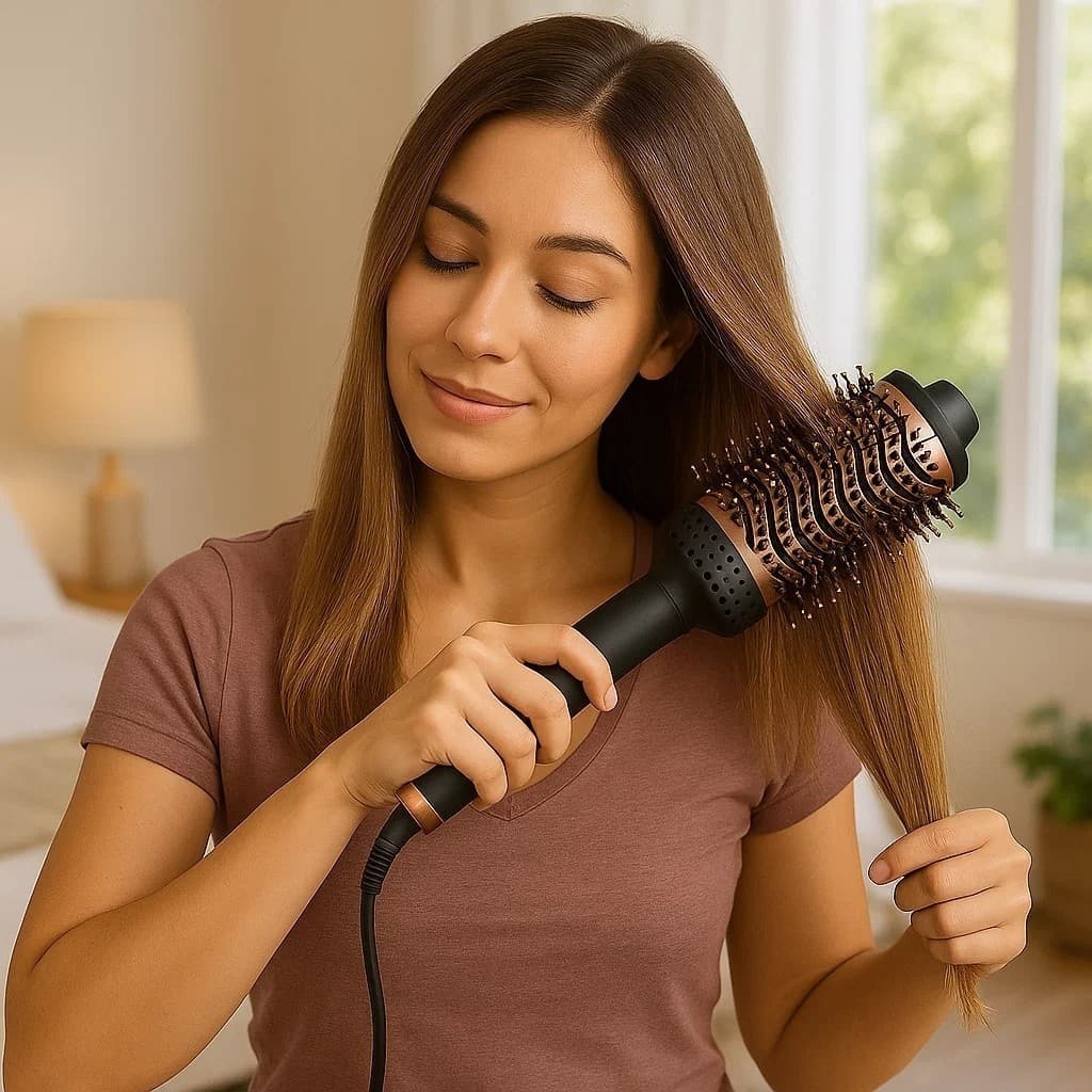 Escova Secadora Cabelo Profissional Bivolt Alisadora Modeladora Volume Quente Secagem Ondular