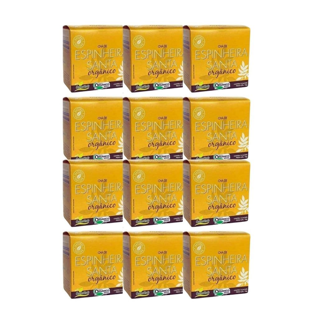 KIT 12 CX Espinheira Santa 120 sachês orgânico Campo Verde