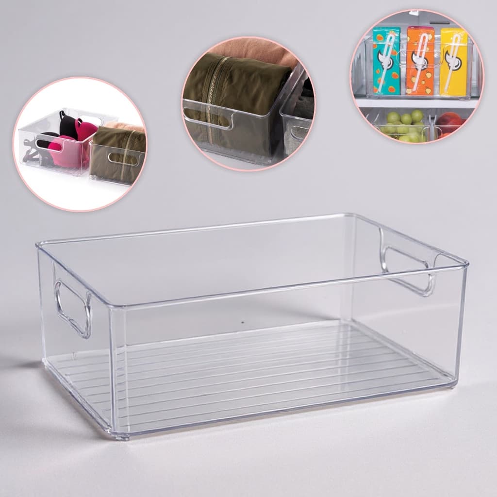 Organizador Acrílico 20x30 cm Multiuso Modular Gaveta Cozinha Geladeira Armário Bancada Transparente