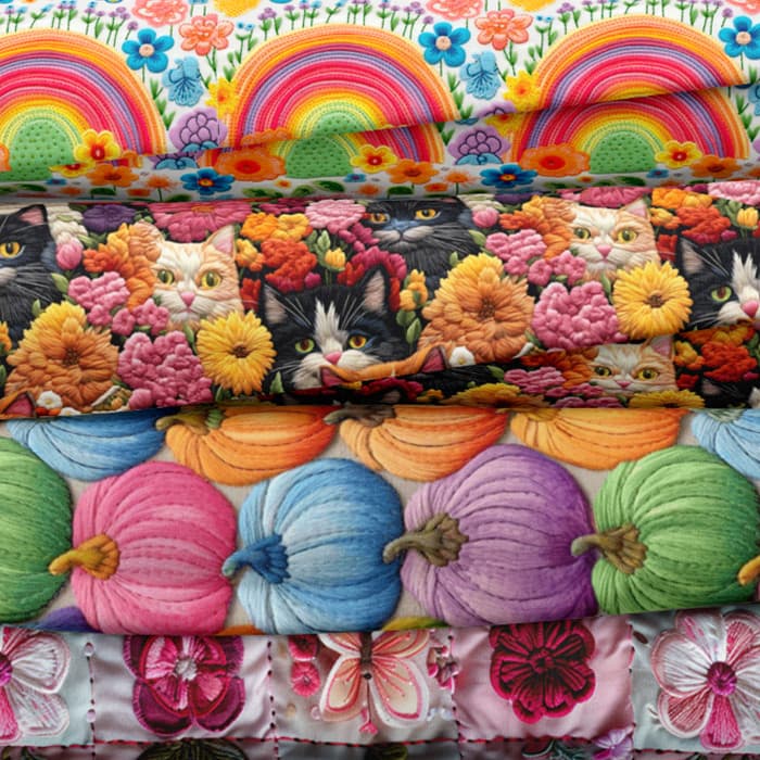 Tecido Sarja Impermeável Estampado Efeito 3D Artesanato Mesa Sousplat Costura Pano Patchwork