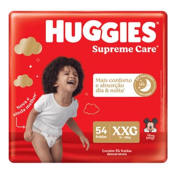 Fralda Descartável Infantil Huggies Supreme Care XXG Pacote 54 Unidades