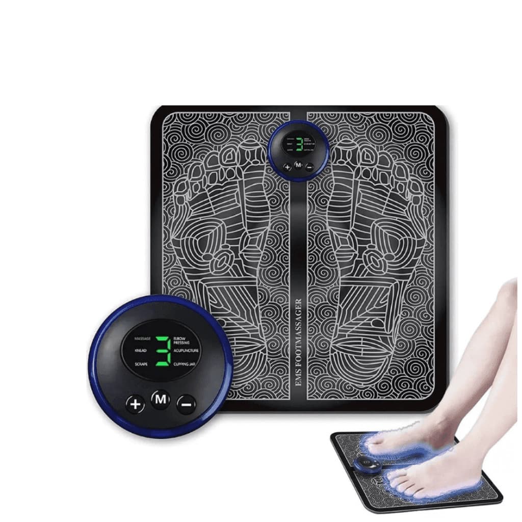 Tapete massageador  elétrico para pés fisioterapia relaxamento muscular de pés recarregável