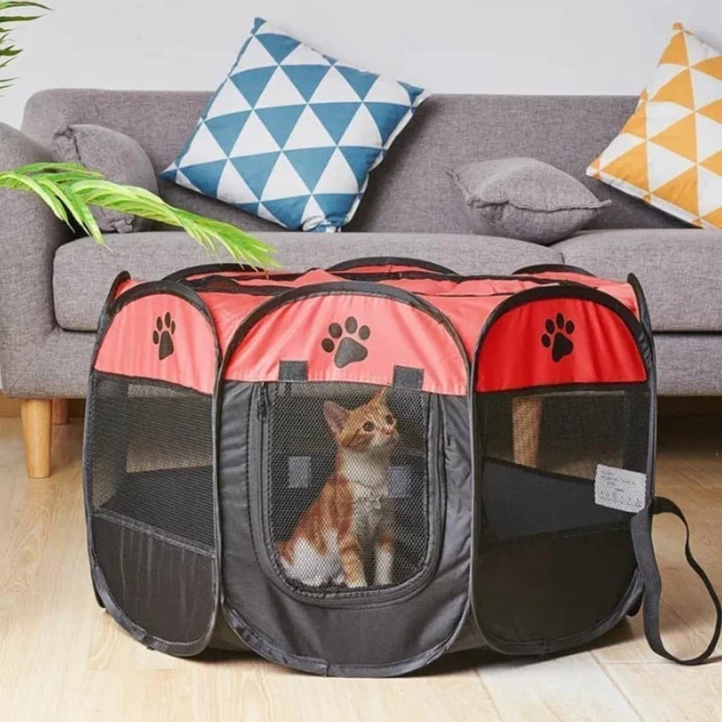 Cercado Casinha Pet Cachorro Gato Caminha Animal Cerca Dobrável Pet Cercadinho Dormitório