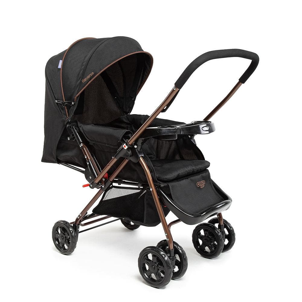 Carrinho de Bebê Cosco Kids Reverse 0-15kg Alça Reversível Preto Bronze