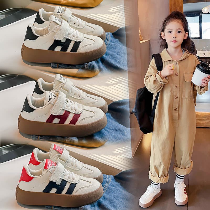 Novos tênis esportivos infantis, tênis para meninos, sapatos brancos antiderrapantes de sola macia para meninas, tênis d