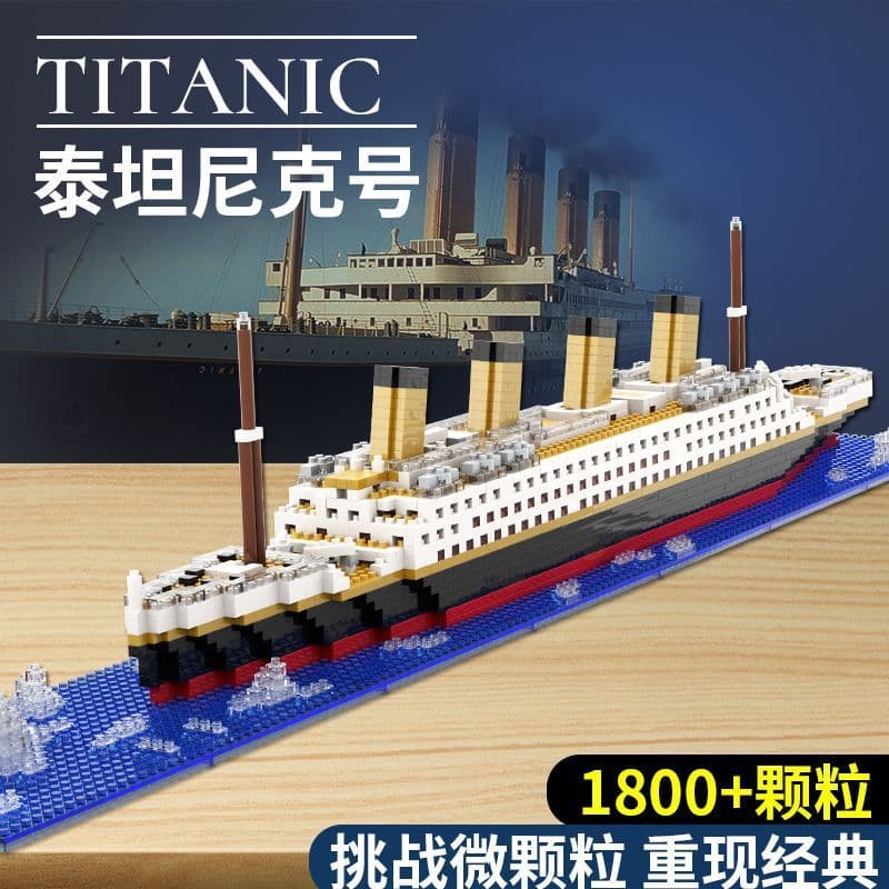Compatível com o LEGO Titanic, modelo de navio de brinquedo de blocos de montar para meninos, brinquedo educativo de mon