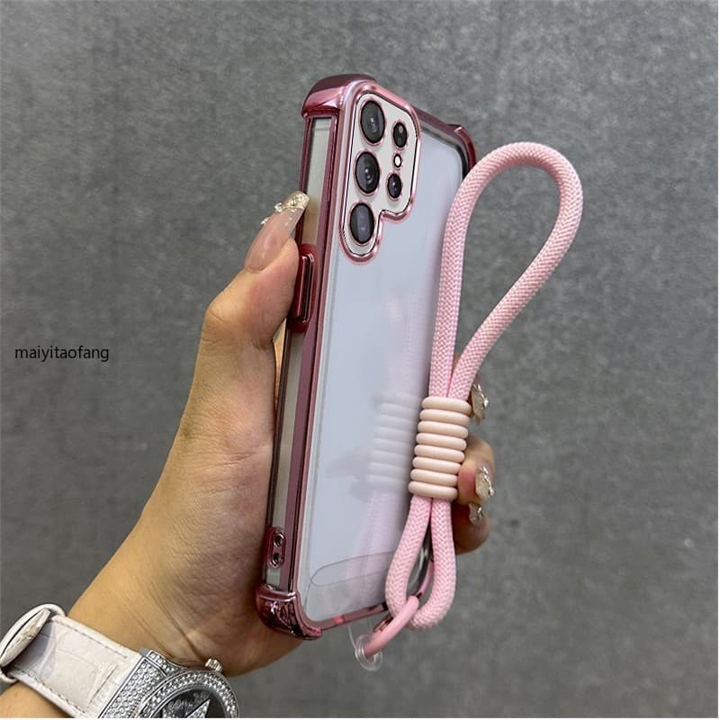 Capa de telefone Samsung s23 ultra samsung S23 plus samsung s23 FE 5g à prova de choque nova cor revestida rosa capa pro