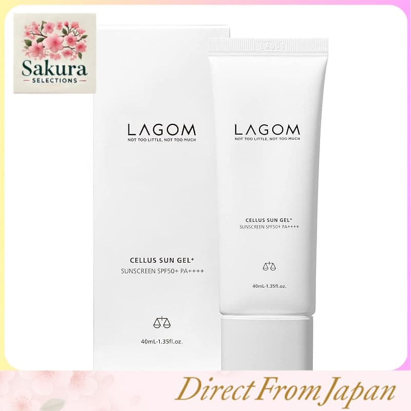 LAGOM Gel de Proteção Solar Avançado e Creme Clareador UV FPS 50+ PA++++ Protetor Solar Hidratante e Base de Maquiagem 40ml Japão