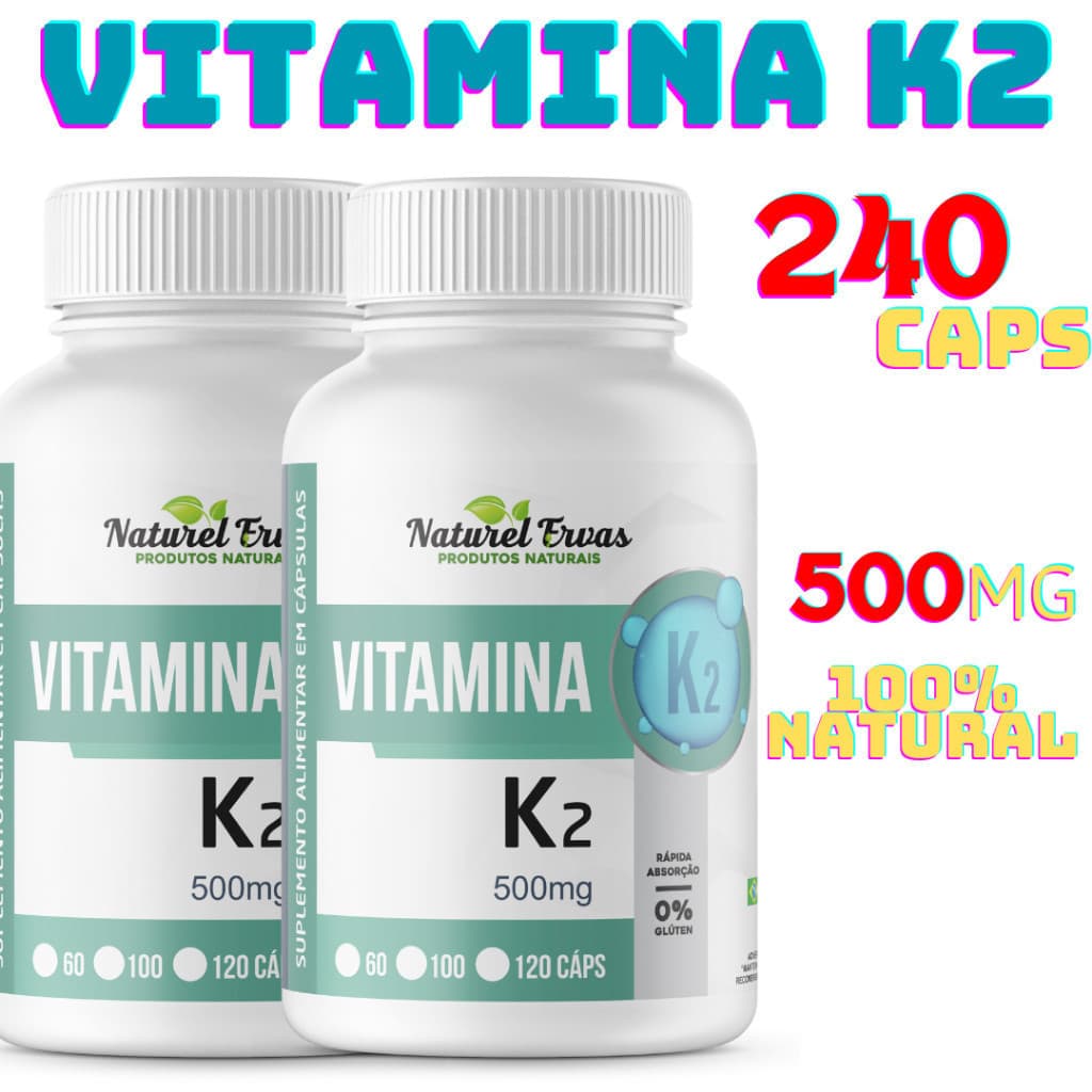 Vitamina K2 100% Original 500MG 120 Capsulas