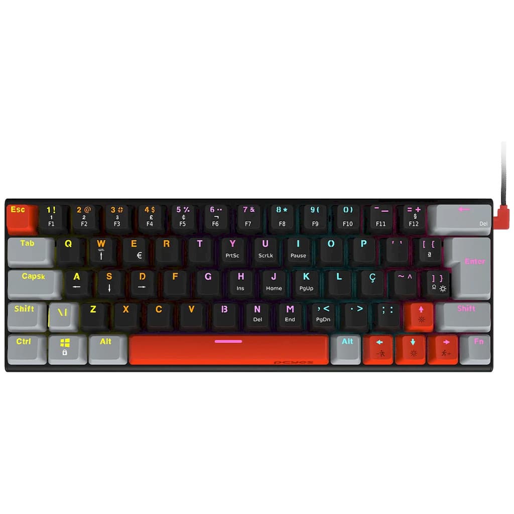 Teclado Mecânico Gamer PCYES Kuromori Black Vulcan, RGB, Switch Blue, 60%, Preto, PTKM60BL