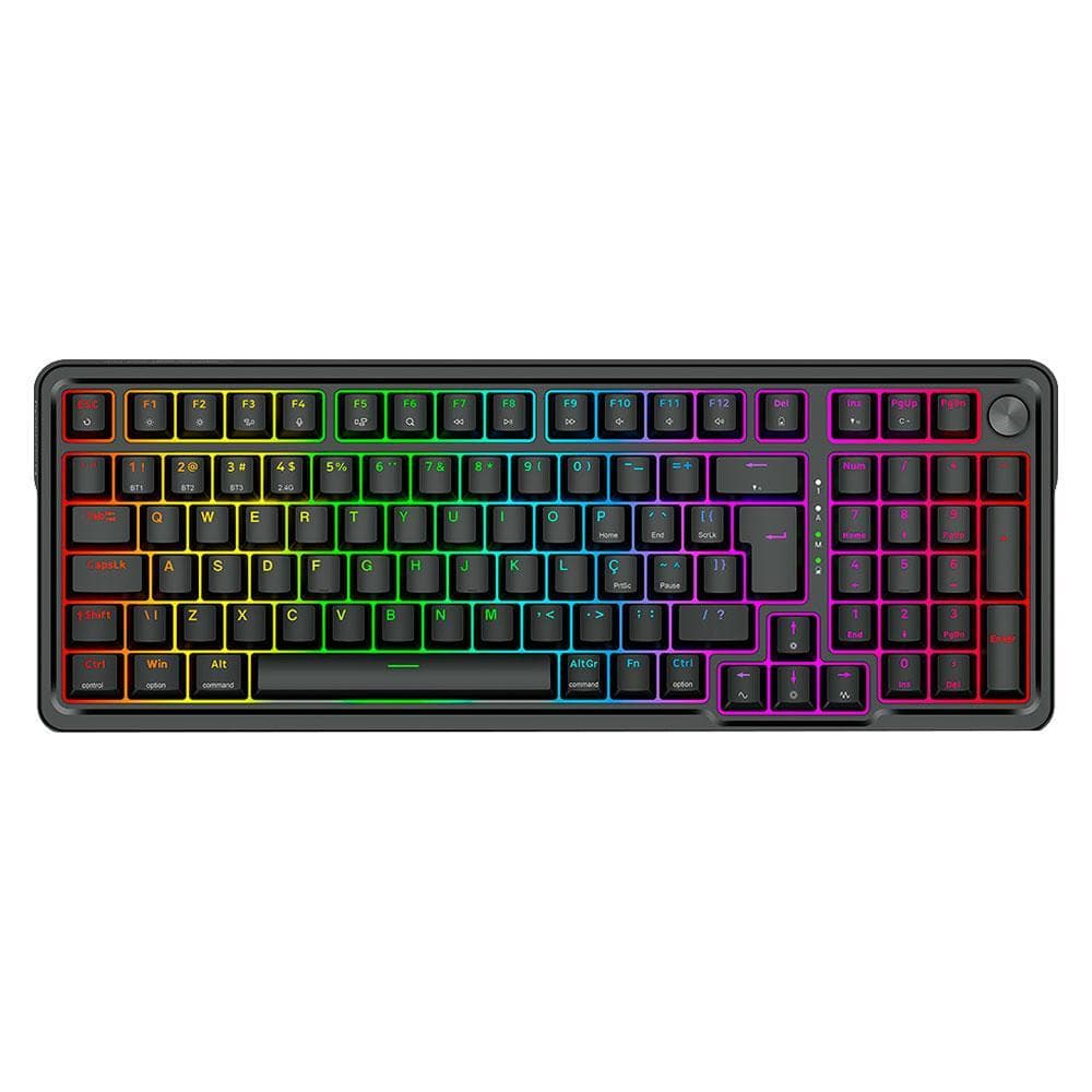 Teclado Redragon Mecanico Gamer Eisa Pro Rgb Preto Switch Dust-proof Brown Sem Fio K686-rgb-pro