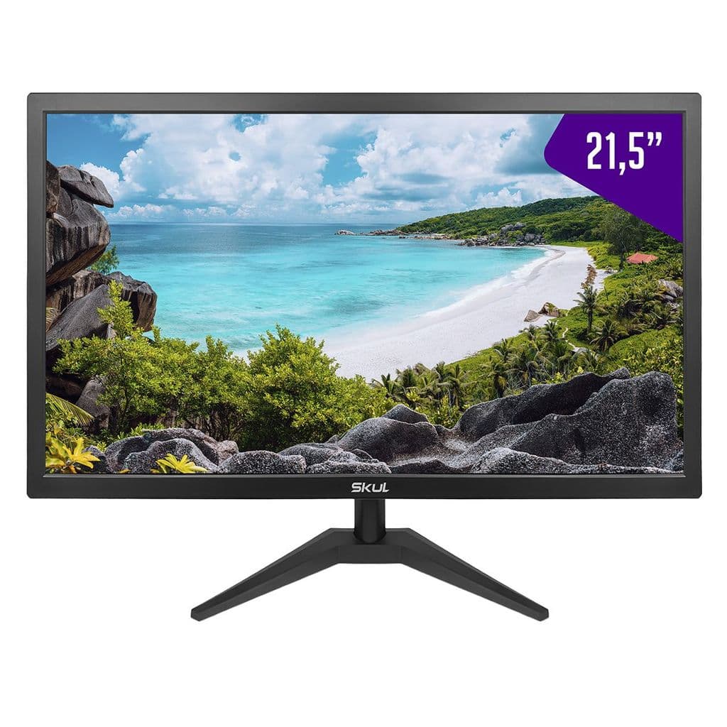 Monitor 21,5" 75hz Gamer Escritório Home Office Led 5Ms Hdmi + Vga Skul