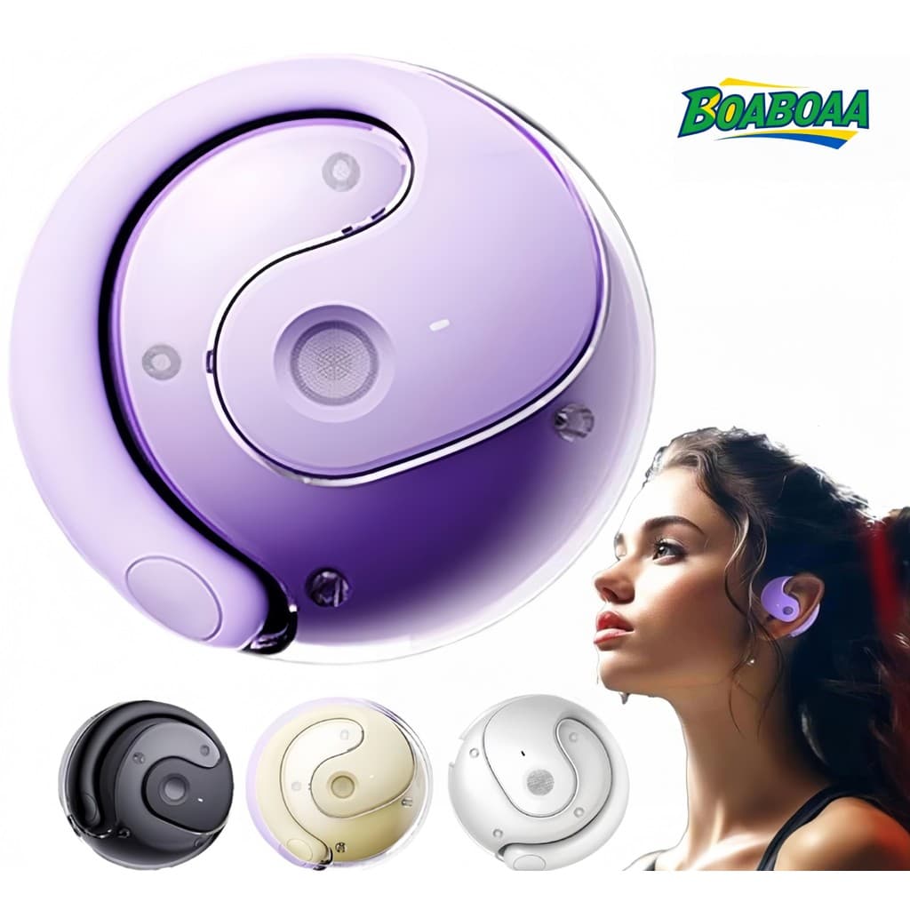 Fones de ouvido sem fio bluetooth, ergonomia TWS suporte a fixação sobre orelha e resistência quedas