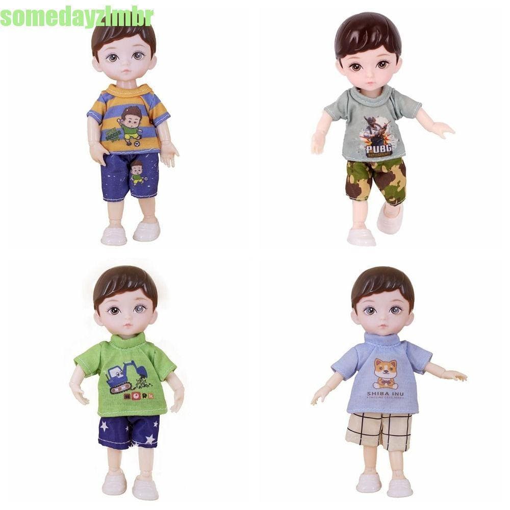 SOMEDAYZL0M 16cm BJD Boneca Menino , Olhos Amarelos Azuis 3D Simulados Com Roupas , 13 Bonecas Articuladas