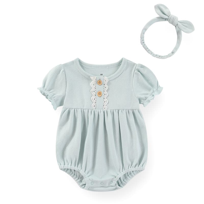 Kiddiezoom Doce Manga Voadora Bebê Meninas Bodysuit + Bandana Bonito Roupas De Menina Recém-Nascida