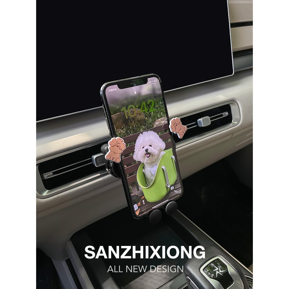 Suporte de telefone para carro, desenho animado, menina, saída de ar, navegação, suporte de carro fofo, tipo fivela, gra