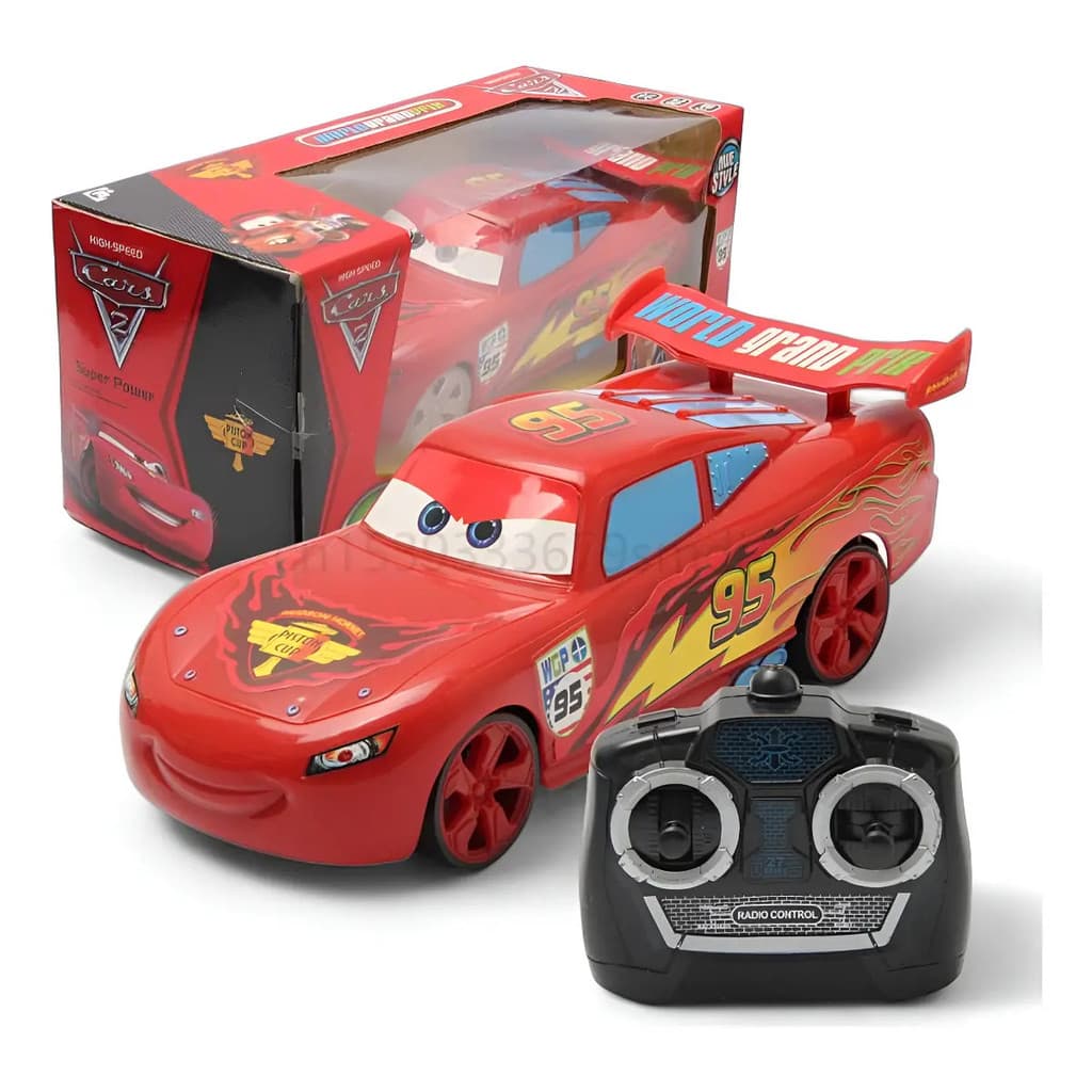 Carrinho De Controle Remoto Filme Cars Mc-queen Relâmpago Rc Cor Vermelho Personagem Relâmpago Mc-queen 