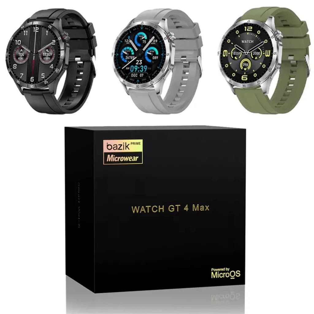 Relógio inteligente nfc gt4 max amoled freqüência cardíaca bluetooth smartwatch