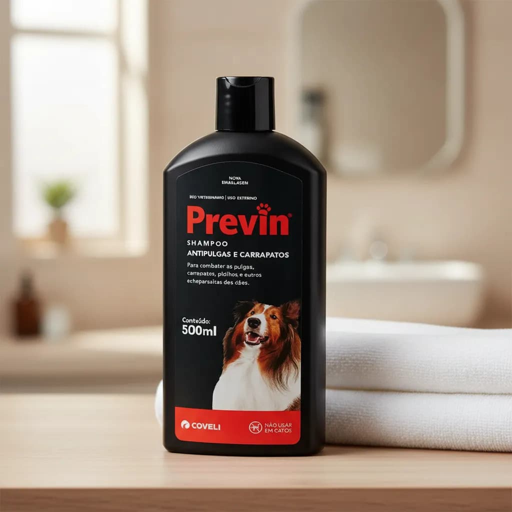Shampoo Para Cão Coveli Previn 500ml Antipulgas