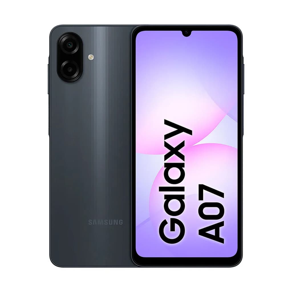 Smartphone Samsung A07 128GB Preto 4GB RAM Tela 6,7" Câmera Dupla + Selfie 8MP Celular