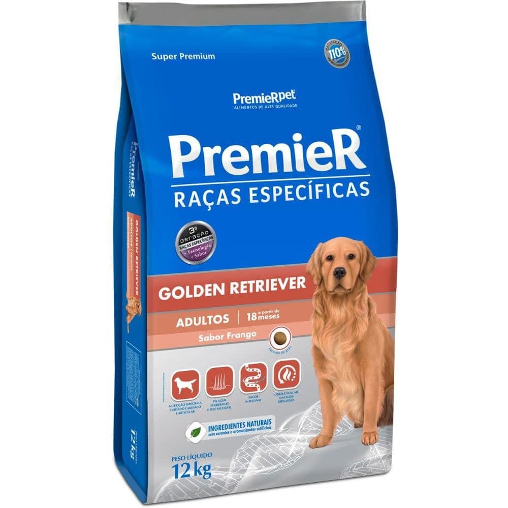 Ração PremieR Raças Especificas golden retriever adultos frango 12,0kg
