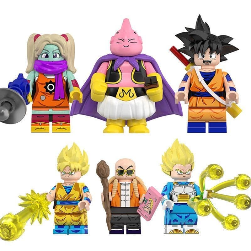 Compatível com minifiguras Lego, blocos de montar Dragon Ball Super Saiyan, Son Goku, Goku Majin Buu, modelo de brinqued