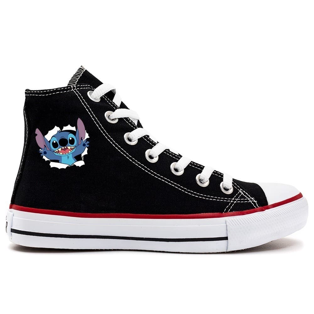 Tênis Tradicional Desenho Lilo e Stitch Botinha Calçados Confortável Visual Alegre e Diferenciado