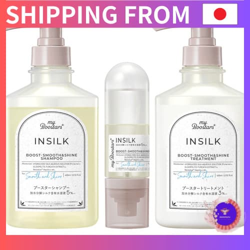  [Direto do Japão]myBoostars 【Colágeno】 Shampoo & Tratamento & Mistura Booster 3 peças [Couro cabeludo & Hidratante]