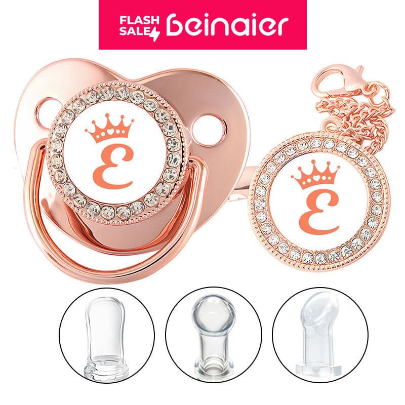 Conjunto de chupeta + cordão de chupeta rosa, adequado para bebês de 0 a 18 meses, BPA Free