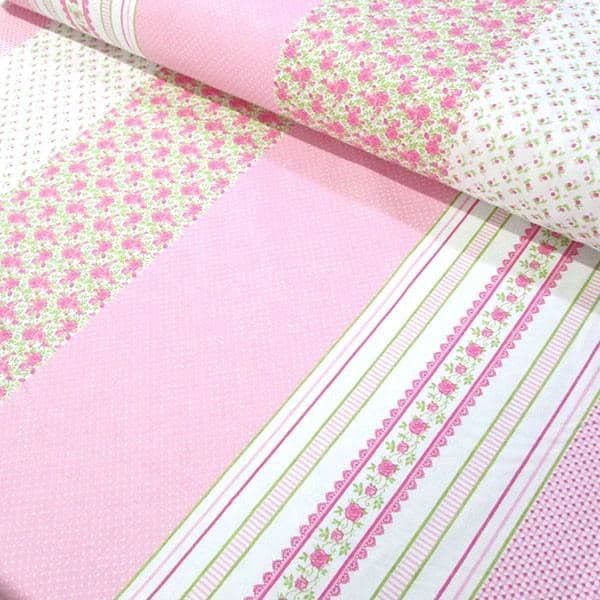 Tecido Tricoline Barrado 100% Algodão  Mini Floral Costura Patchwork Artesanato Pano DIY