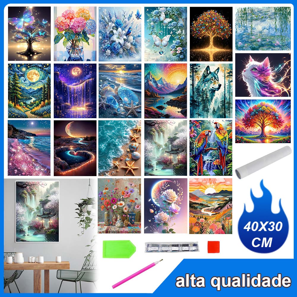 Quadrado Pintura Diamante 5D Pintura de Diamante Pintura Com Diamante A Óleo DIY FullDiamond Decorativa Pintad 40x30cm