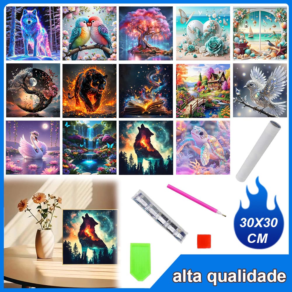 30x30xm Quadrado Pintura Diamante 5D Pintura de Diamante Pintura Com Diamante A Óleo DIY FullDiamond Decorativa Pintad