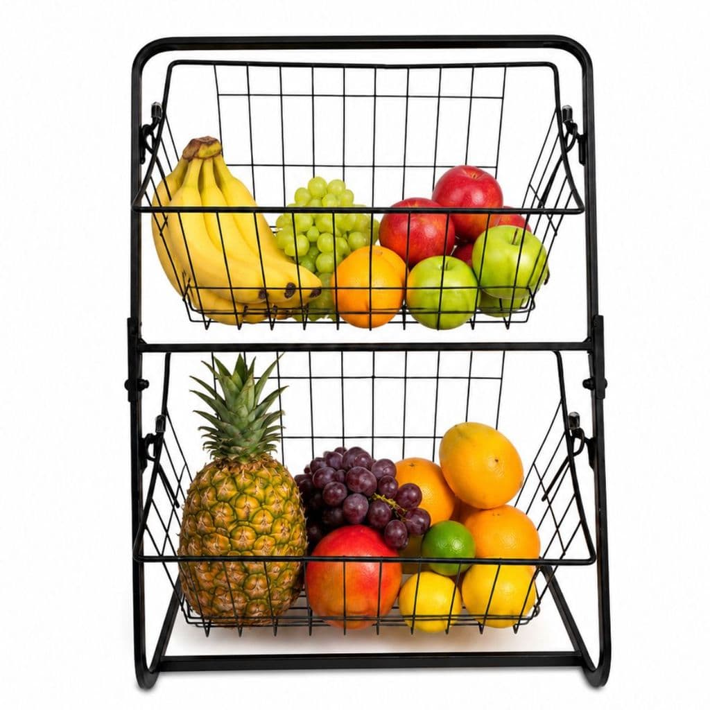 Fruteira de Cozinha Aramada Cesta Organizadora de Frutas Multiuso de Metal Para Casa Cozinha Bancada