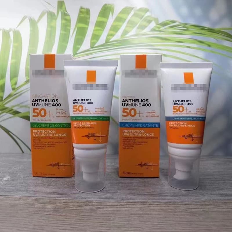 Loção Protetor Solar Etiqueta Verde Protetor Solar Facial 50ml Controle de Óleo FPS50 Óleo Protetor Solar Fosco para Pel