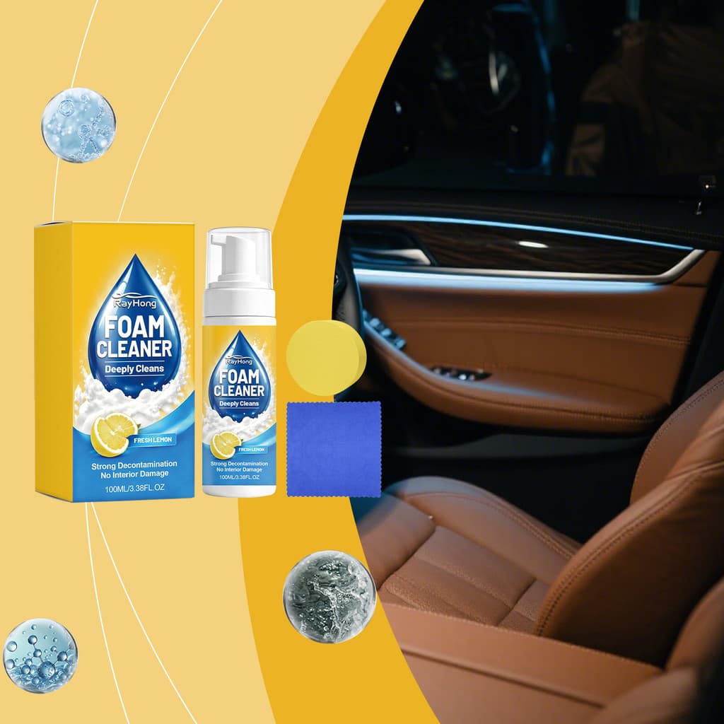  Kit de limpeza de espuma Rayhong Kit de cuidados de limpeza Interior de couro de carro Limpador multiefeito8989260607