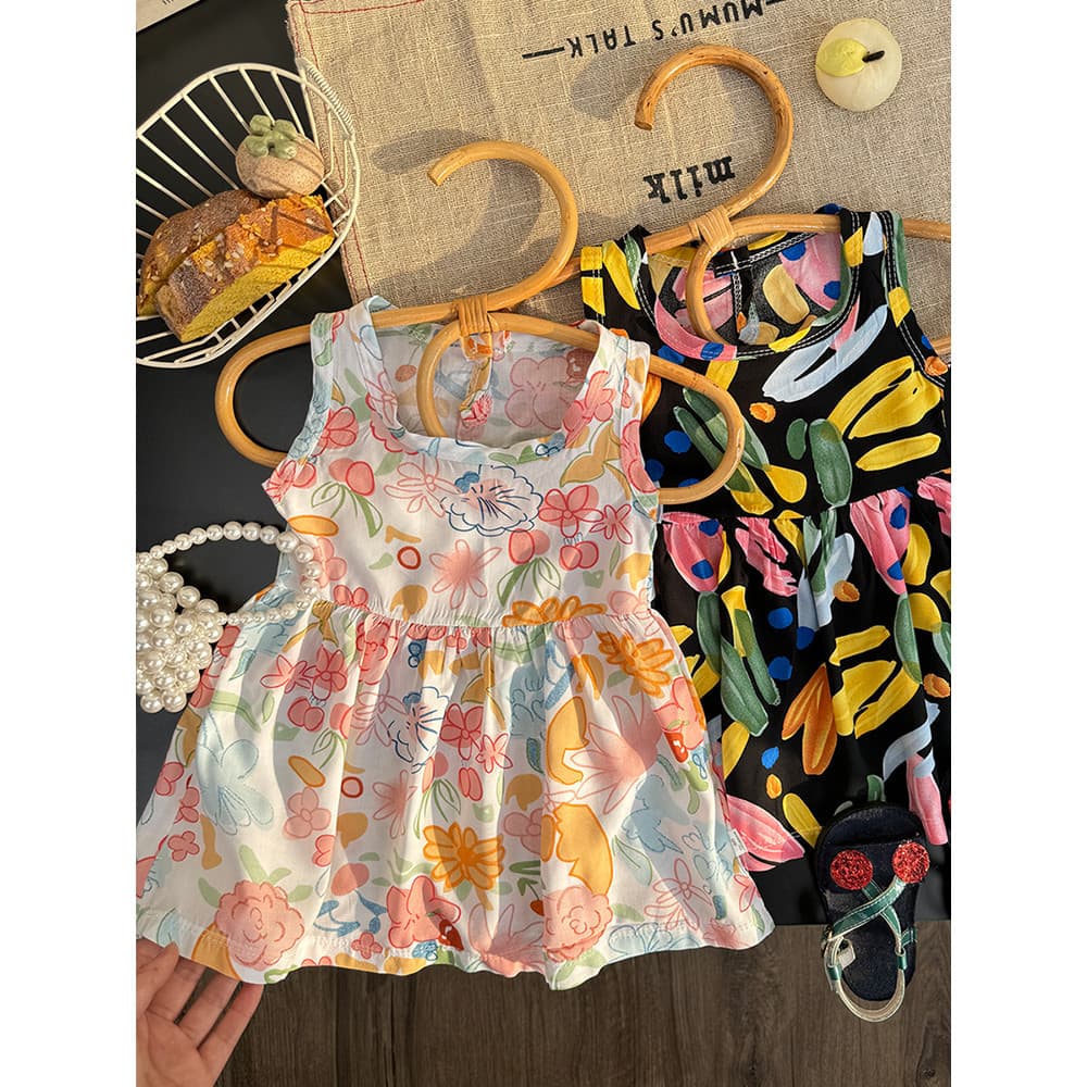 Algodão seda meninas vestido de verão bebê menina vestido de verão menina vestido de princesa verão roupas de bebê crian