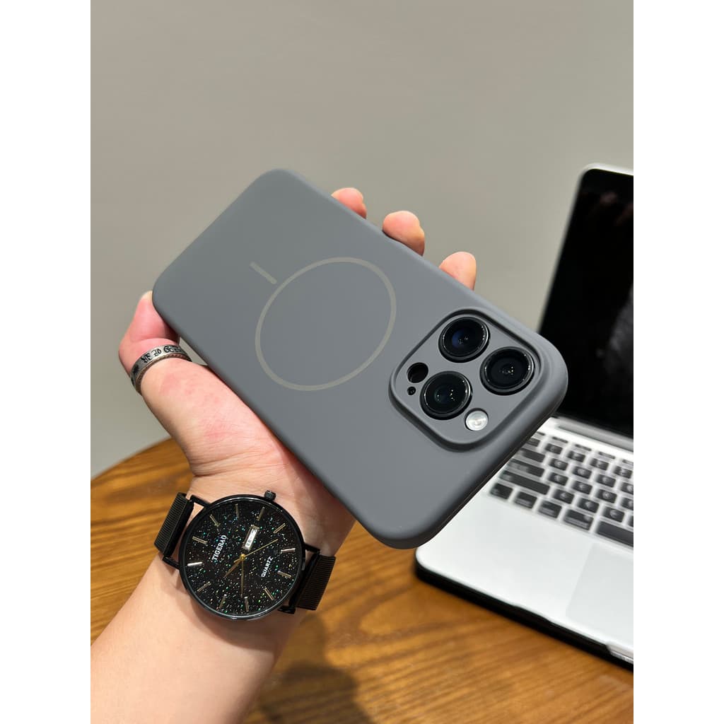 Capinha celular Apple Capinha silicone líquido Capa para celular iphone Sucção magnética de Silicone macio líquido adequ