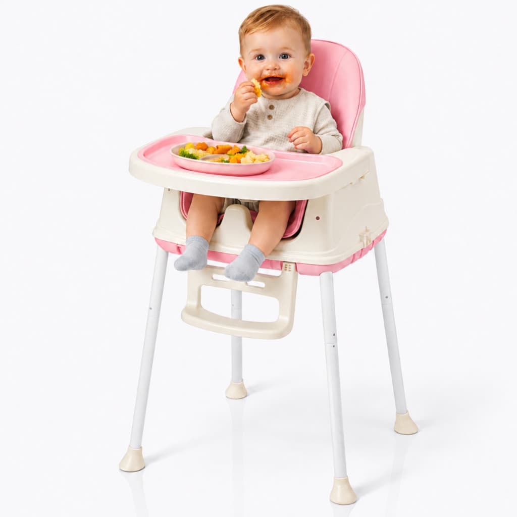 Cadeira Alimentação infantil 2 Alturas Cadeirinha bebê Suporta 23kg Assento Retrátil Rayo