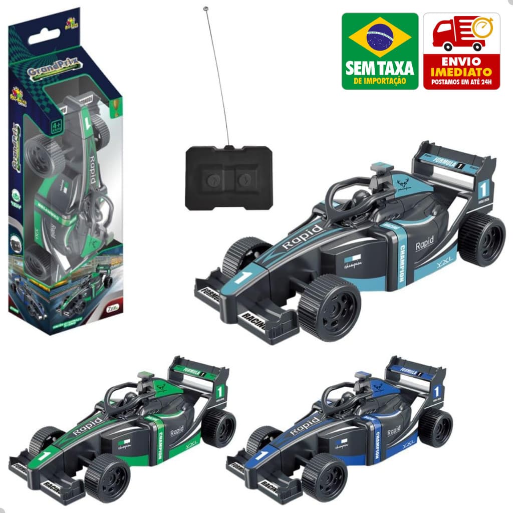 Carrinho Fórmula 1 Controle Remoto 3 Funções 24cm Alta Velocidade Infantil Diversão e Corrida