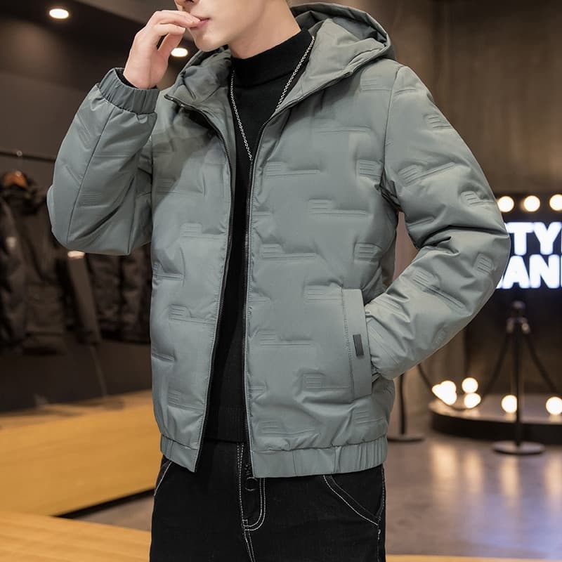 Street Wear masculino cor sólida com capuz jaqueta 2026 inverno novo estilo na moda jaqueta Casual All-Match jaqueta