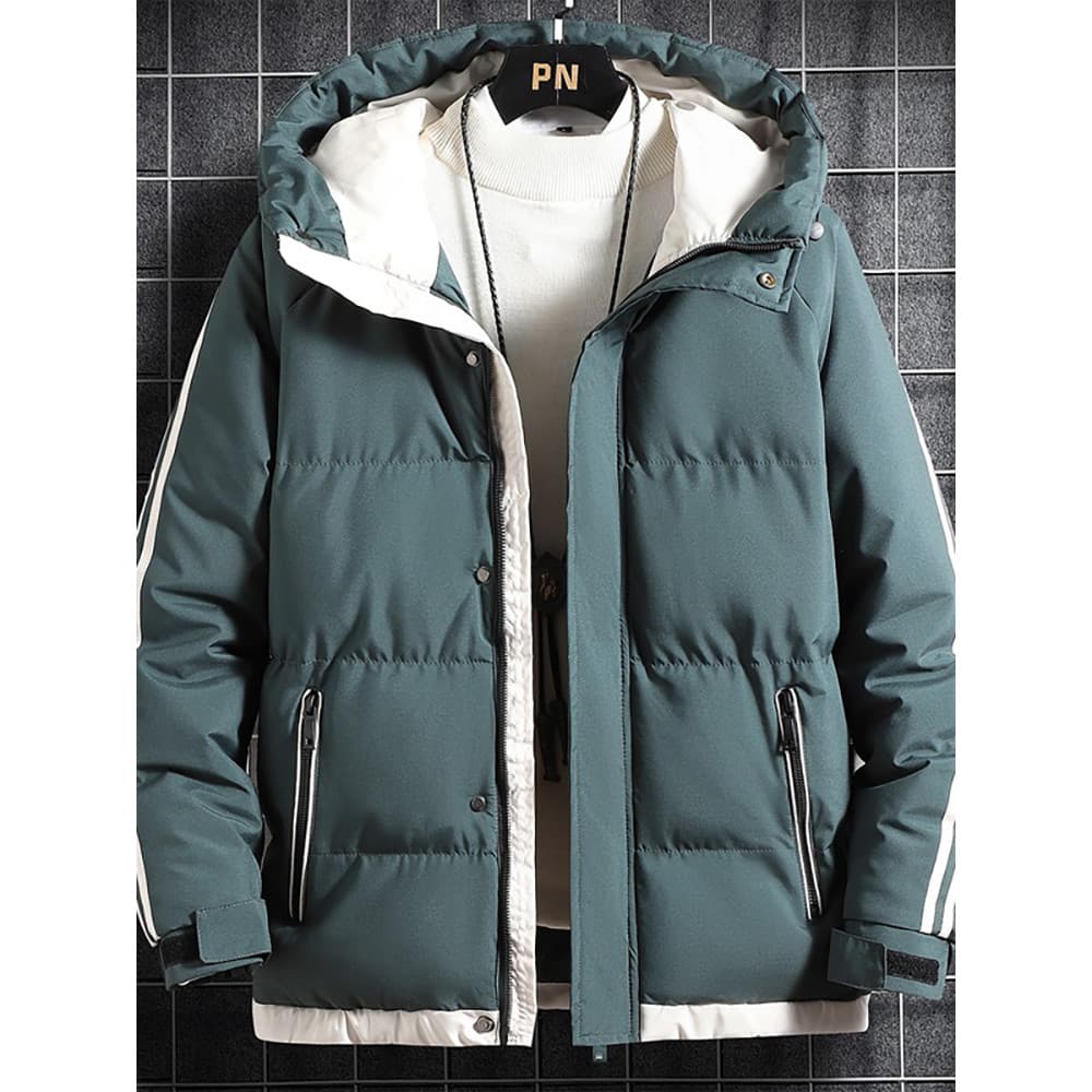 Inverno acolchoado jaqueta masculina Street Wear grosso para baixo acolchoado jaqueta masculina outono inverno à prova d
