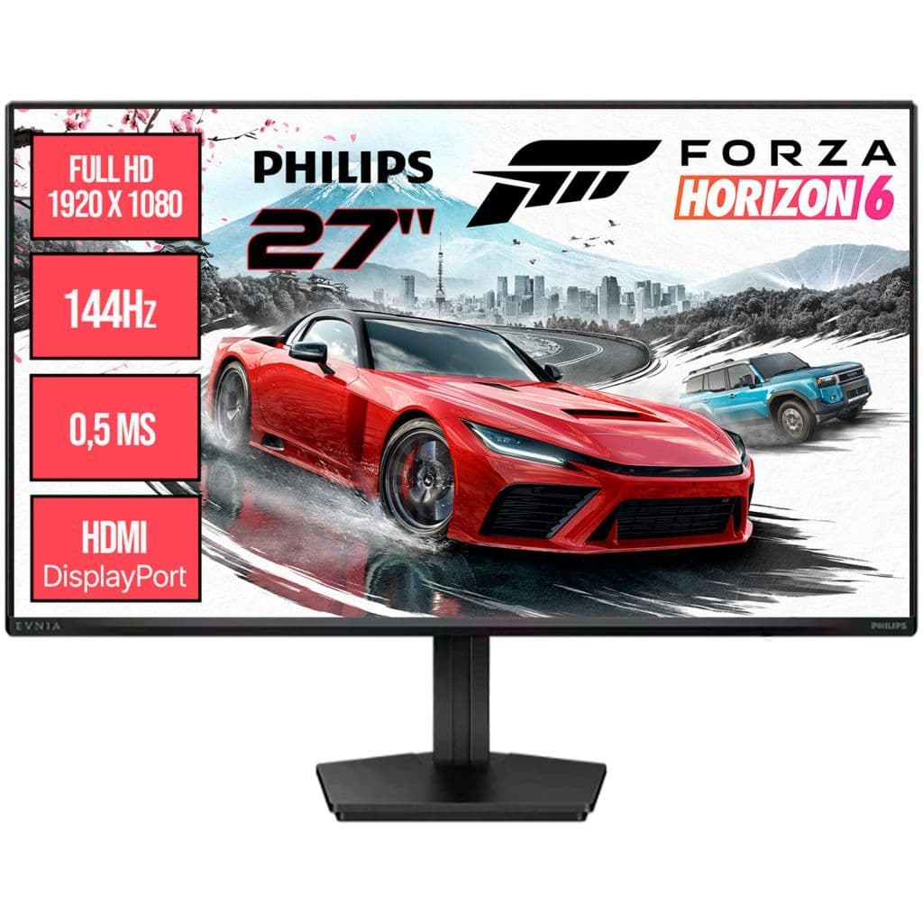 Monitor Gamer Philips Evnia 27" LED IPS, Full HD 1920x1080, 144Hz, 0.5ms, HDMI e Display Port - 27M2N3200NF