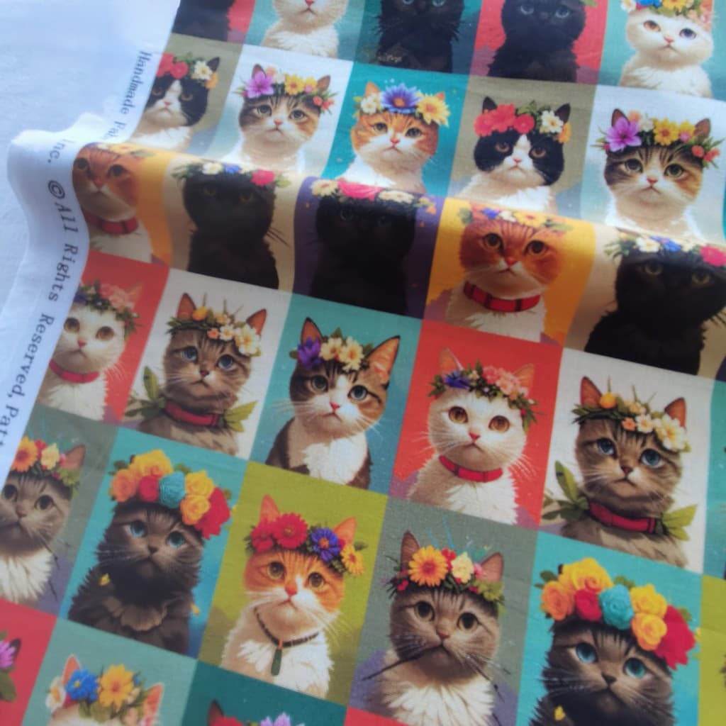 Super fofo gato Avatar algodão tecido liso estampado vestido Blolita faça você mesmo tecido artesanal tecido Patchwork