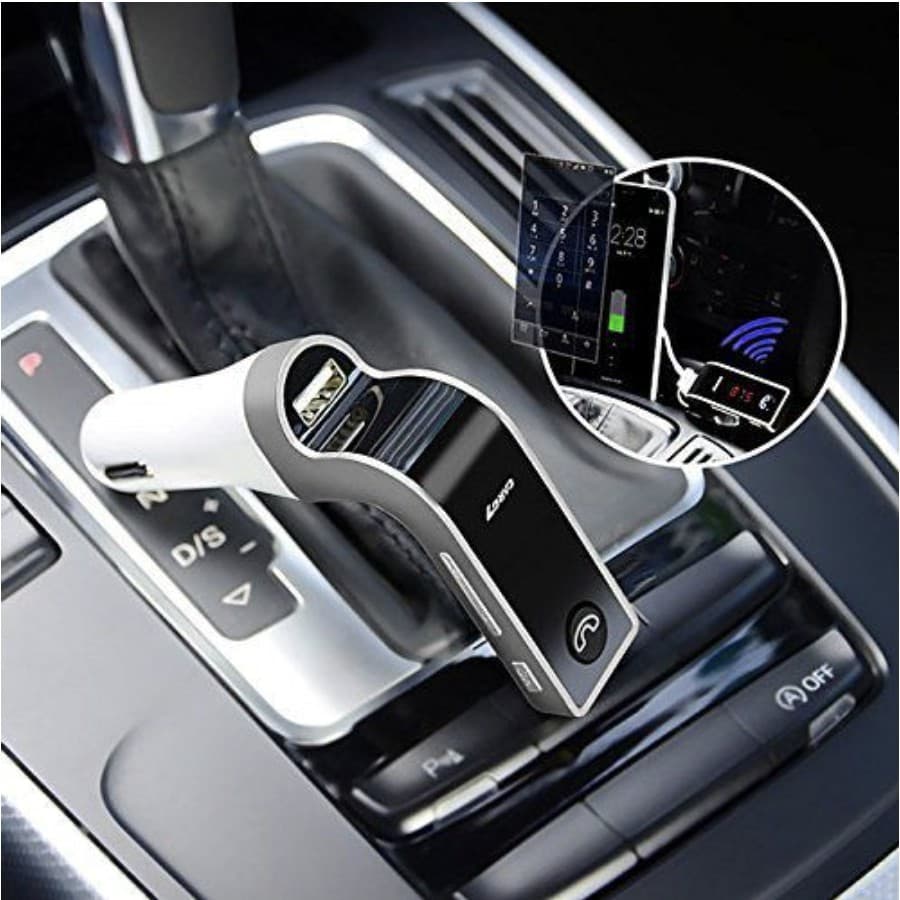 Carregador Veicular Bluetooth Fm Transmissor Som Automotivo Carg7 Reprodutor Audio Celular Viva Voz Duas Portas Usb