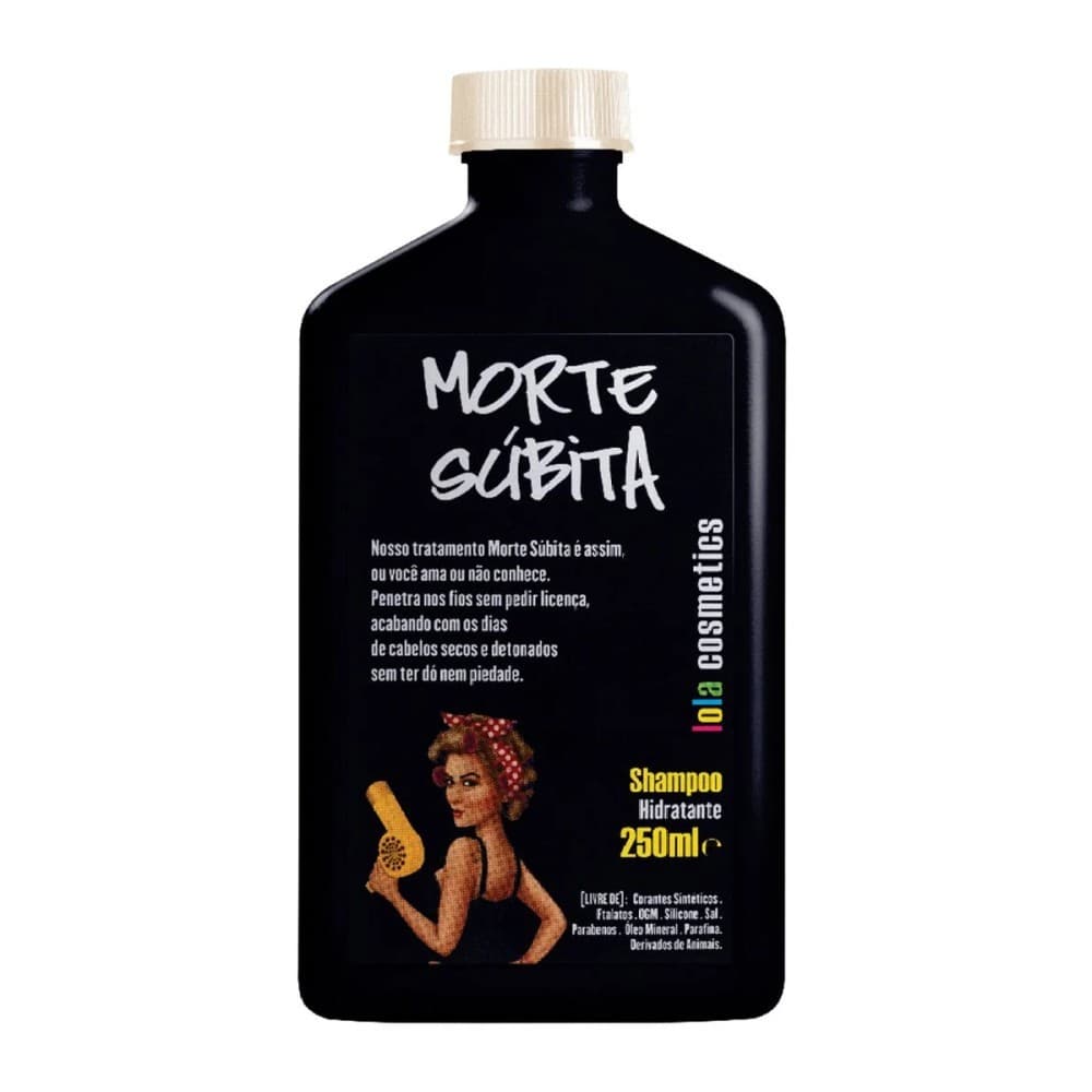 Shampoo Lola Morte Súbita Hidratante 250ml Limpeza Suave para Cabelos Secos e Danificados