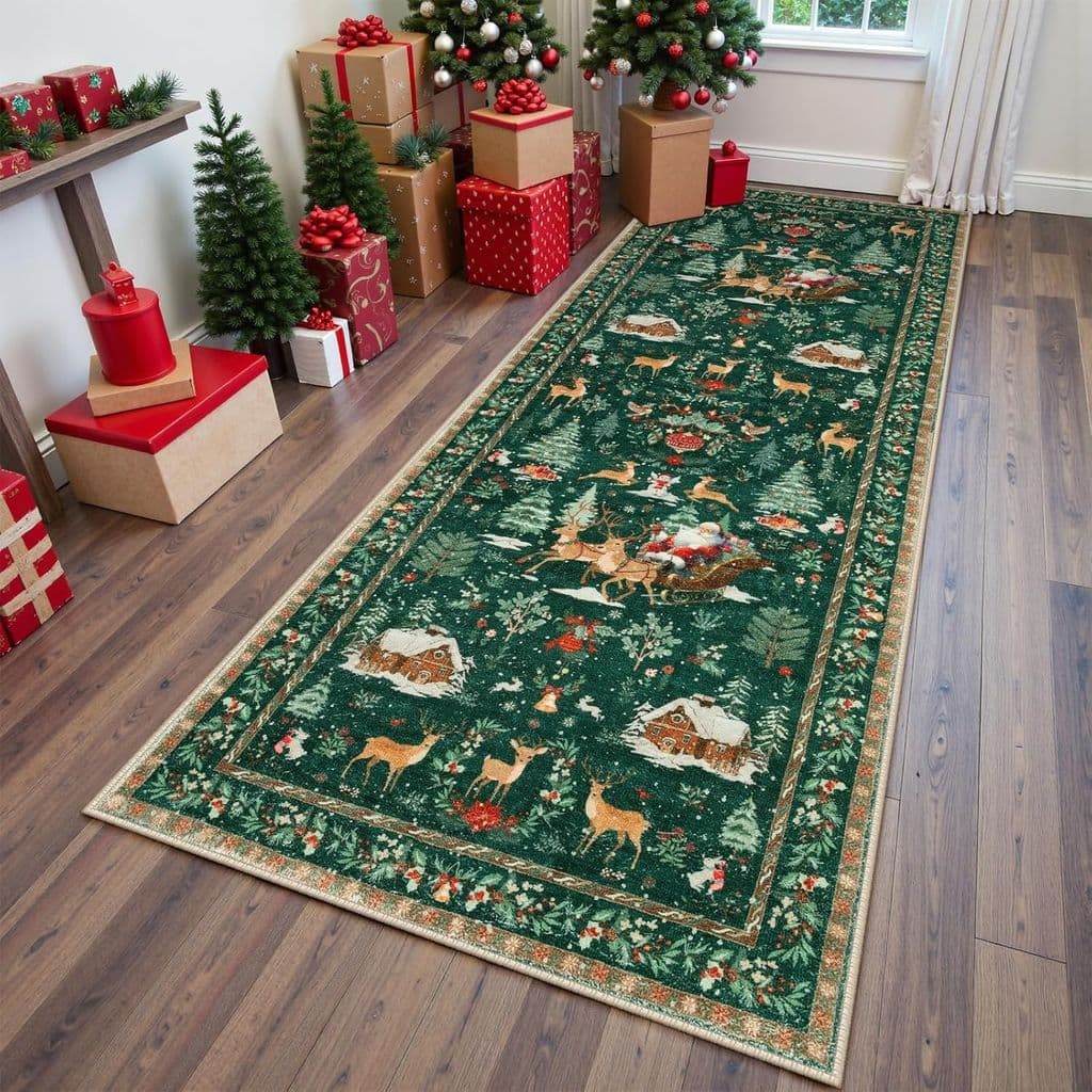 [Novo produto] decoração de natal tapete sala de estar corredor antiderrapante tapete de porta de entrada decoração de f