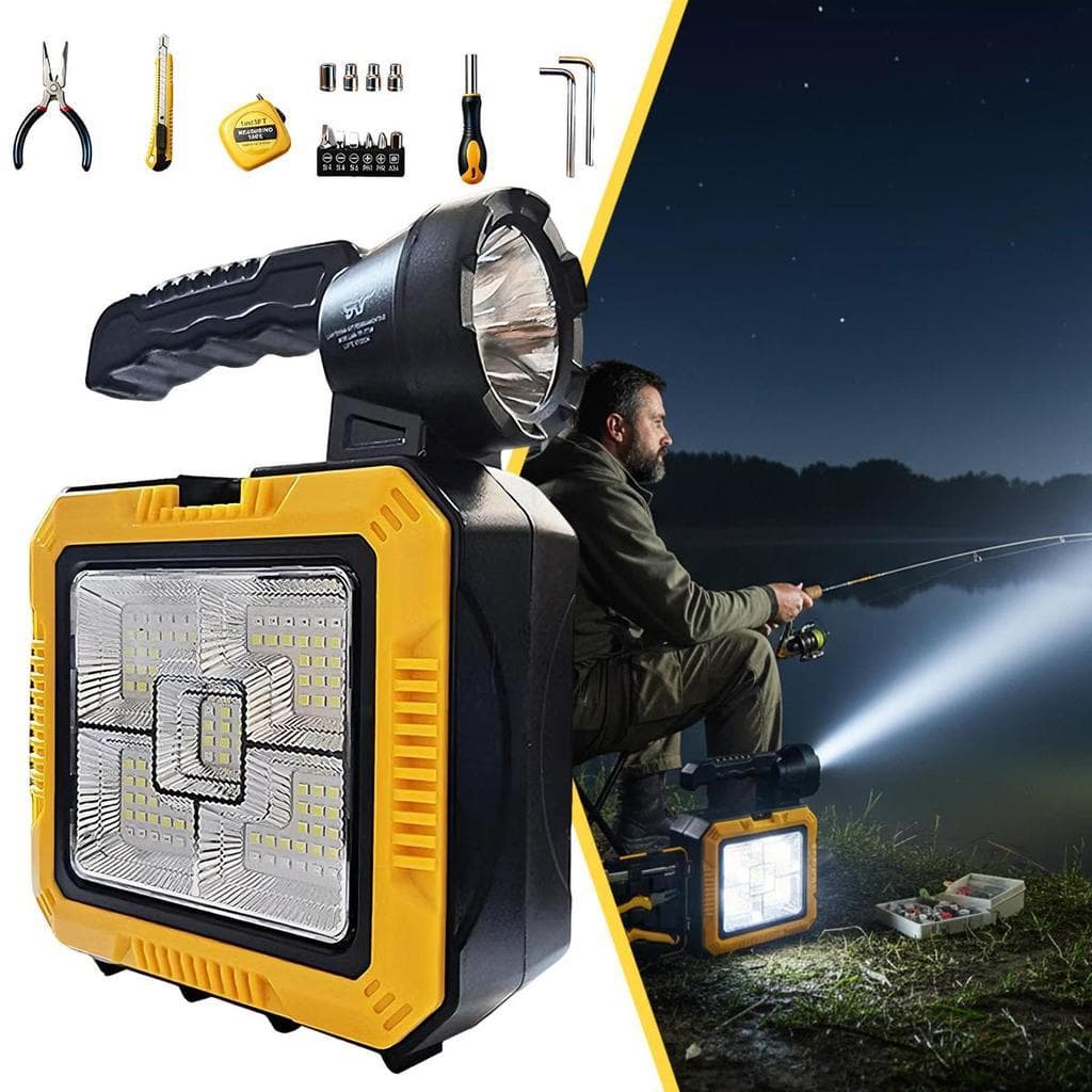 Kit Emergência Completo Top Venda | Lanterna Solar À Prova D’água + Caixa de Ferramentas Resistente
