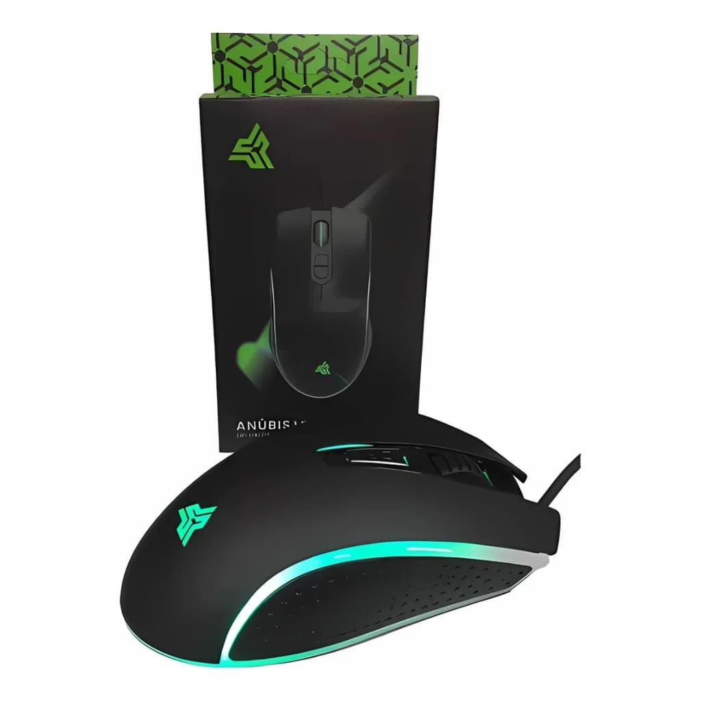 Mouse Gamer Anúbis Com Fio LED RGB Alta Precisão Óptico P/ PC Computador Notebook