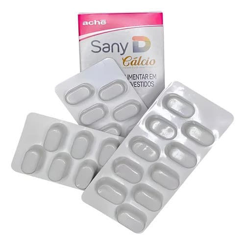 Suplemento Nutricional Sany D Cálcio Aché Cálcio Magnésio Vitamina D K2 30 Comprimidos Sem Sabor