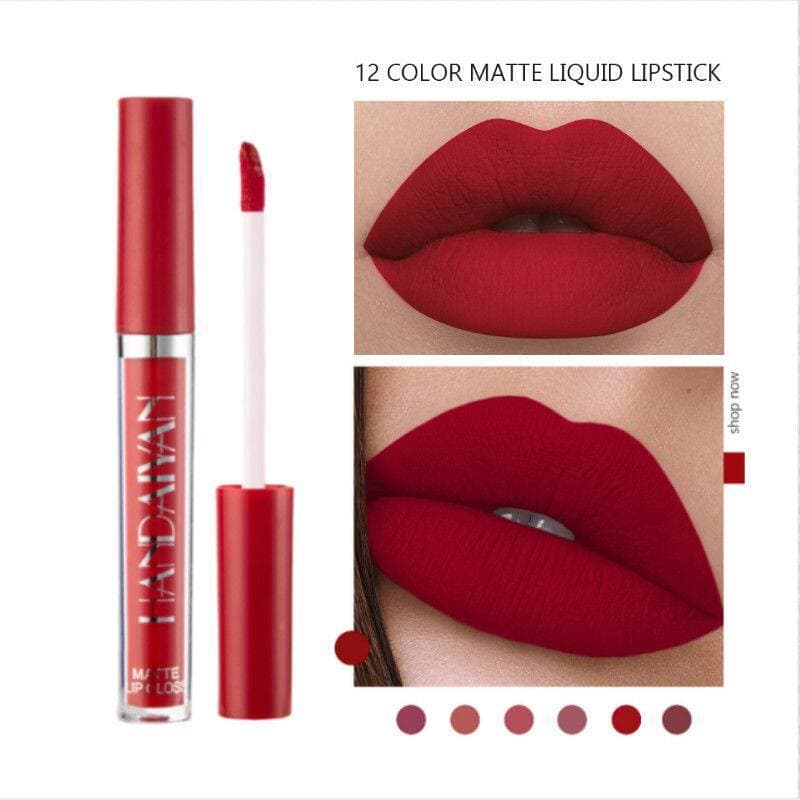 Batom matte aveludado Gloss labial volumoso Batom líquido Grande vermelho fosco brilho labial fosco veludo batom líquido
